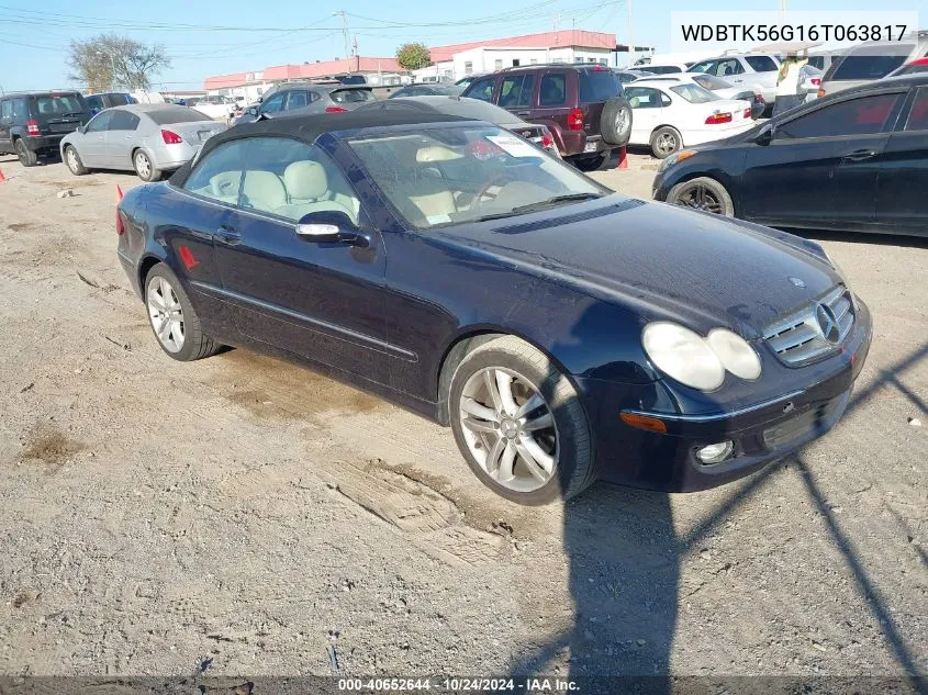 2006 Mercedes-Benz Clk 350 VIN: WDBTK56G16T063817 Lot: 40652644