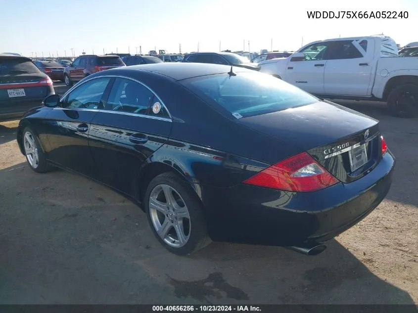 2006 Mercedes-Benz Cls 500 VIN: WDDDJ75X66A052240 Lot: 40656256