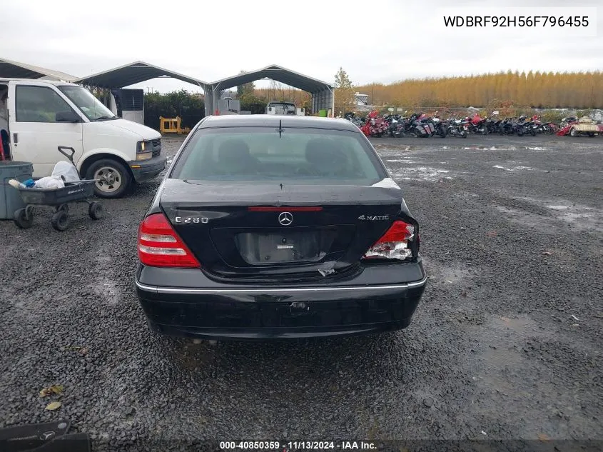 2006 Mercedes-Benz C 280 Luxury 4Matic VIN: WDBRF92H56F796455 Lot: 40850359