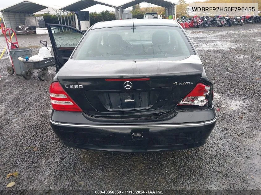 2006 Mercedes-Benz C 280 Luxury 4Matic VIN: WDBRF92H56F796455 Lot: 40850359