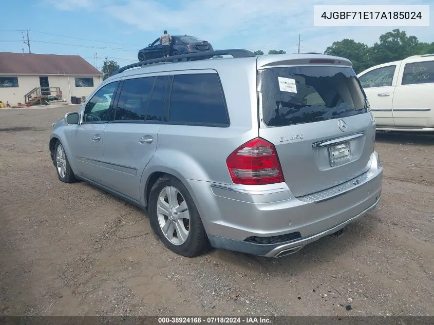 2007 Mercedes-Benz Gl 450 4Matic VIN: 4JGBF71E17A185024 Lot: 38924168