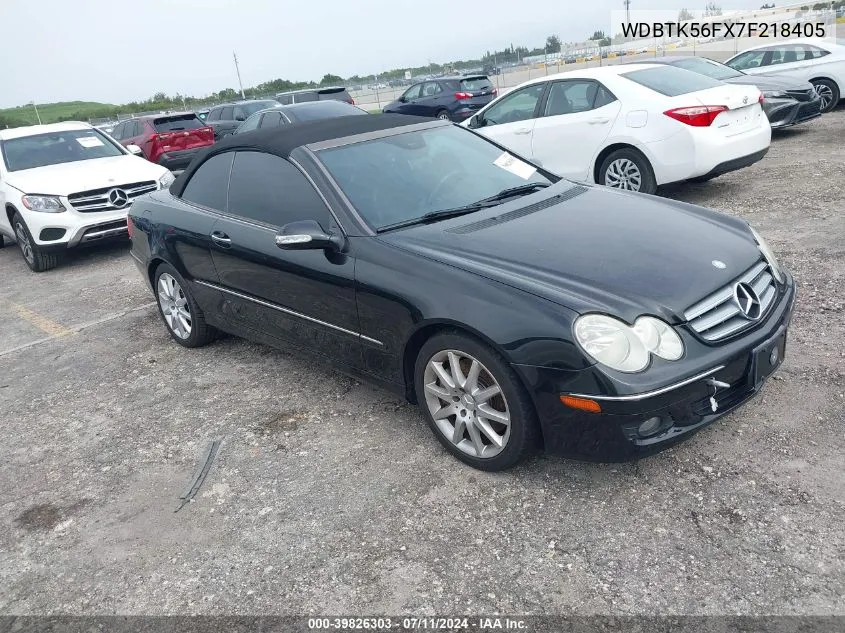 2007 Mercedes-Benz Clk 350 VIN: WDBTK56FX7F218405 Lot: 39826303