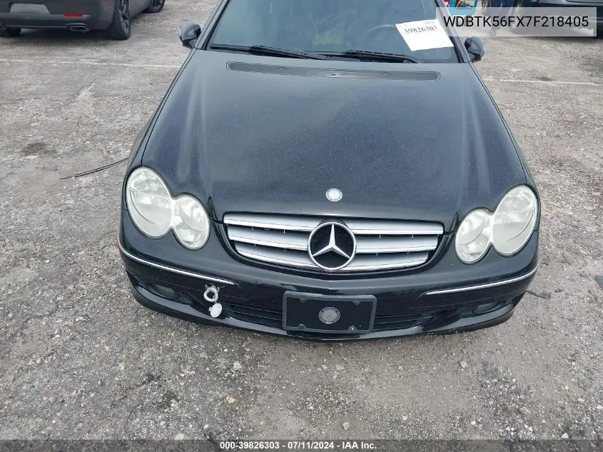 2007 Mercedes-Benz Clk 350 VIN: WDBTK56FX7F218405 Lot: 39826303