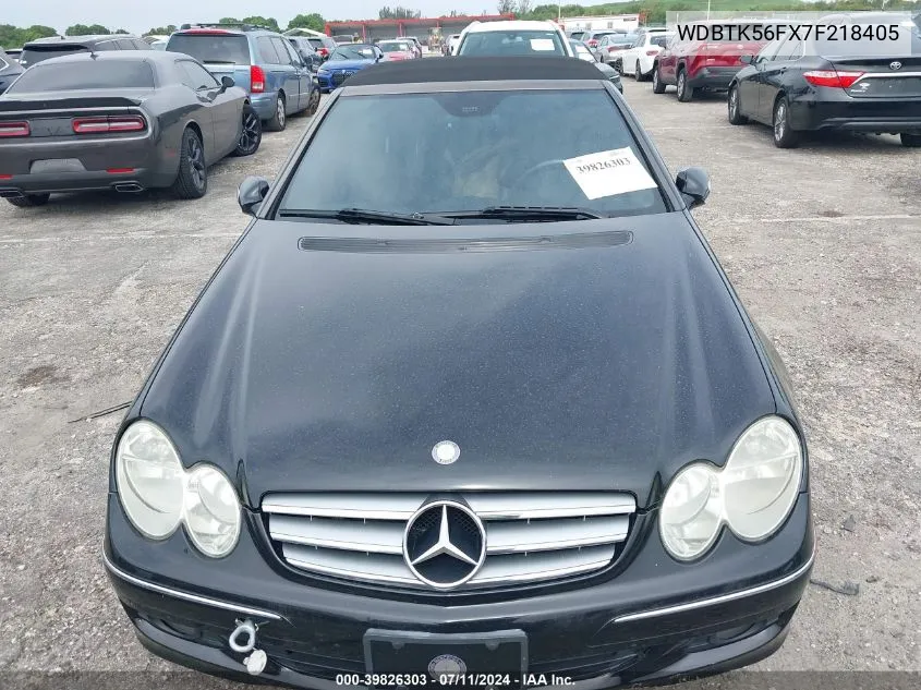 2007 Mercedes-Benz Clk 350 VIN: WDBTK56FX7F218405 Lot: 39826303