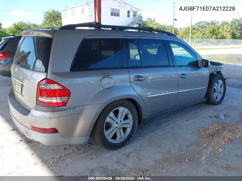 2007 Mercedes-Benz Gl 450 4Matic VIN: 4JGBF71E07A212228 Lot: 40206426