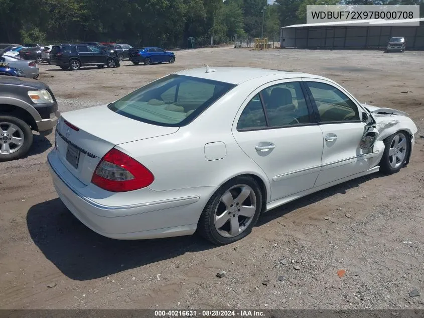 2007 Mercedes-Benz E 550 VIN: WDBUF72X97B000708 Lot: 40216631