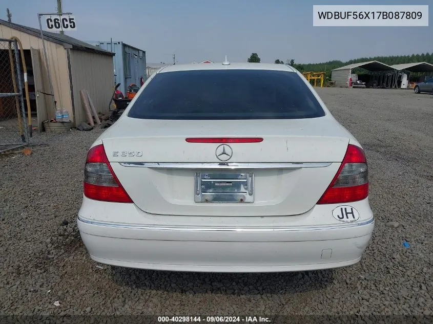 2007 Mercedes-Benz E 350 VIN: WDBUF56X17B087809 Lot: 40298144