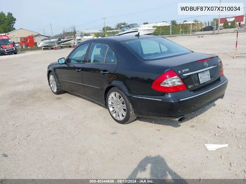 2007 Mercedes-Benz E 350 4Matic VIN: WDBUF87X07X210034 Lot: 40344656