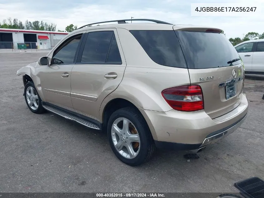 2007 Mercedes-Benz Ml 350 4Matic VIN: 4JGBB86E17A256247 Lot: 40352015