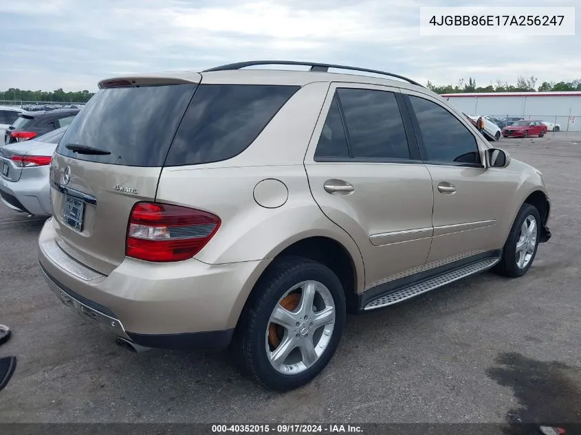 2007 Mercedes-Benz Ml 350 4Matic VIN: 4JGBB86E17A256247 Lot: 40352015