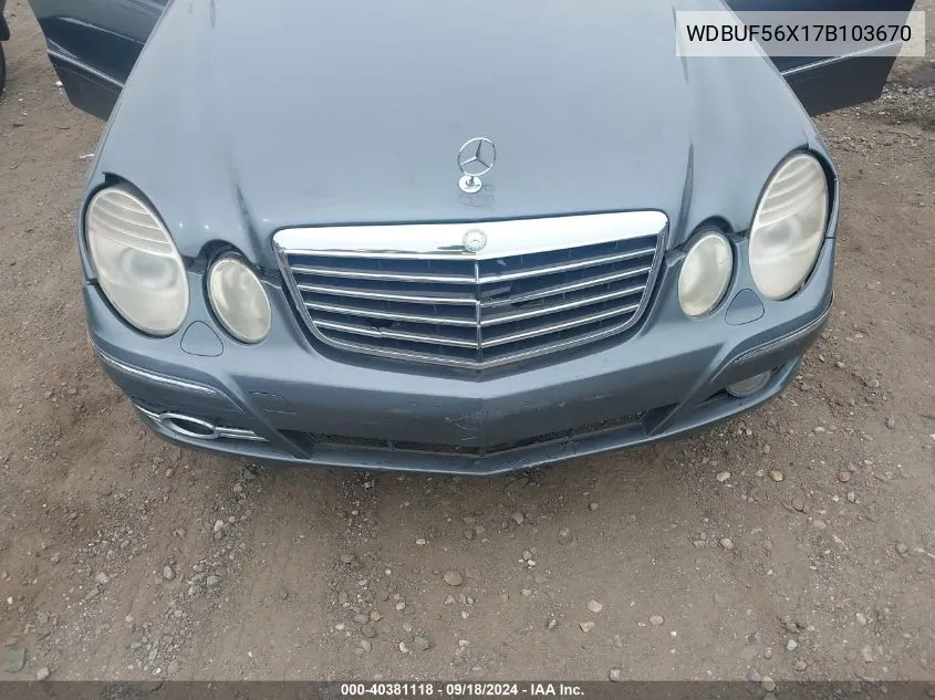 2007 Mercedes-Benz E 350 VIN: WDBUF56X17B103670 Lot: 40381118