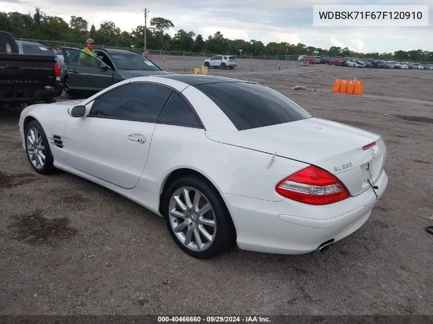 2007 Mercedes-Benz Sl 550 VIN: WDBSK71F67F120910 Lot: 40466660