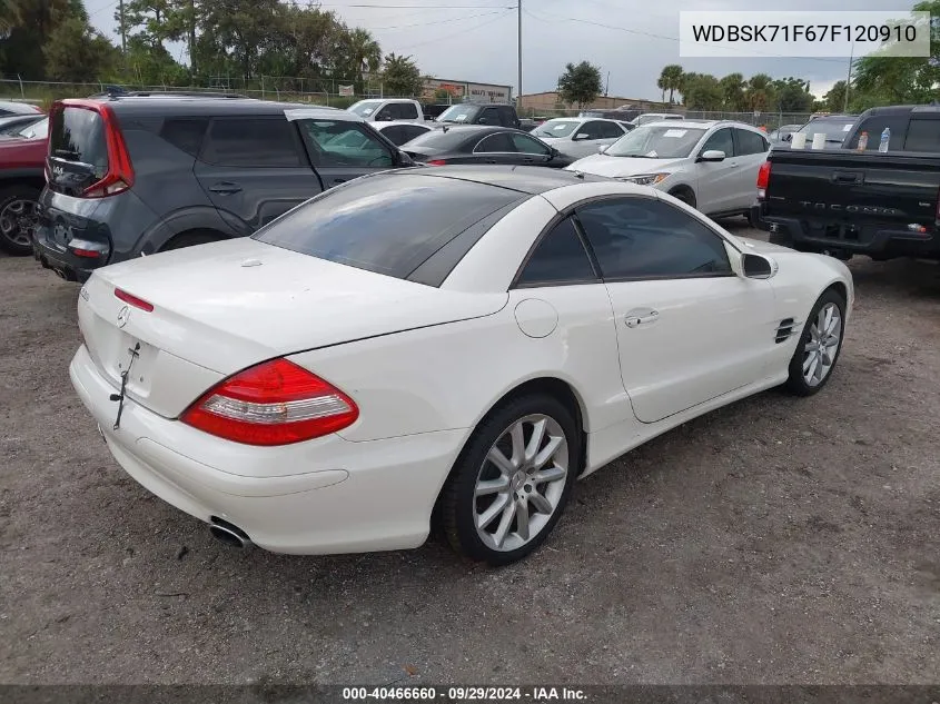 2007 Mercedes-Benz Sl 550 VIN: WDBSK71F67F120910 Lot: 40466660