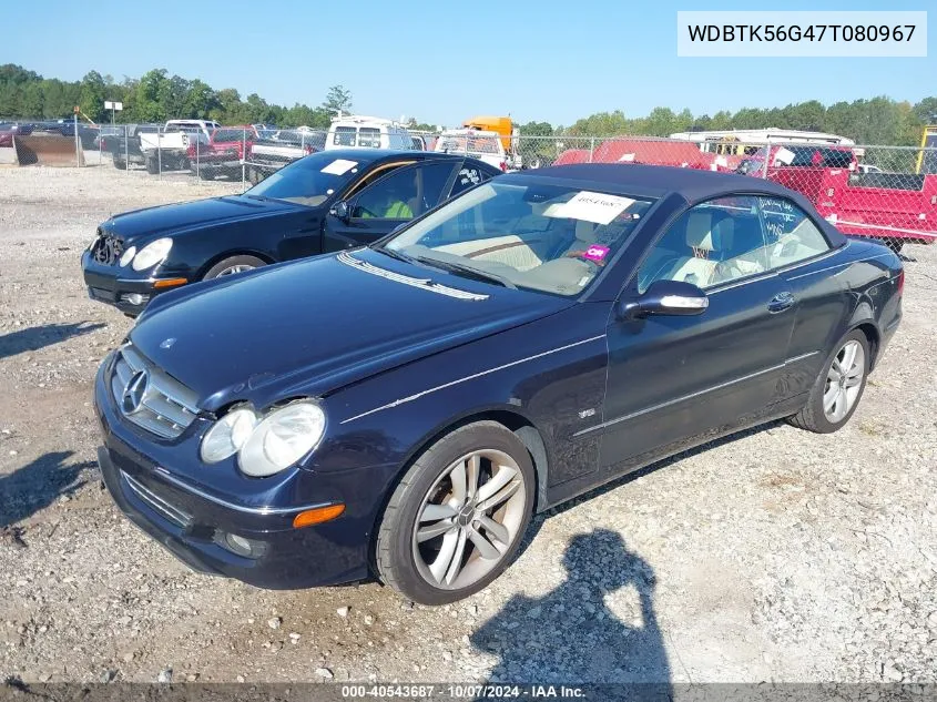 2007 Mercedes-Benz Clk 350 VIN: WDBTK56G47T080967 Lot: 40543687