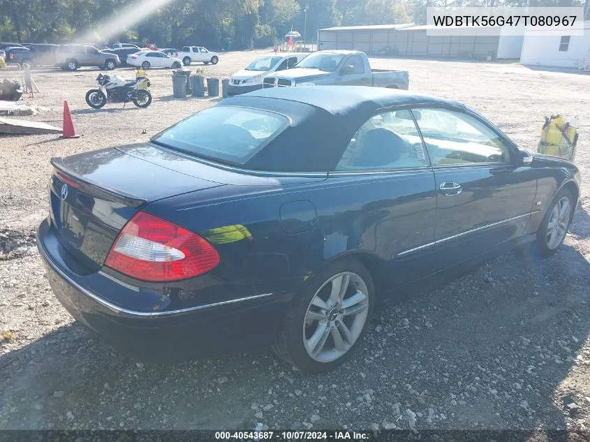 2007 Mercedes-Benz Clk 350 VIN: WDBTK56G47T080967 Lot: 40543687