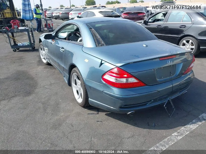 2007 Mercedes-Benz Sl 550 VIN: WDBSK71F97F126684 Lot: 40598903