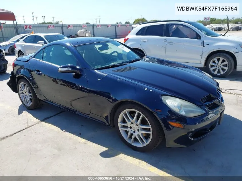 2007 Mercedes-Benz Slk 280 VIN: WDBWK54FX7F165964 Lot: 40653656