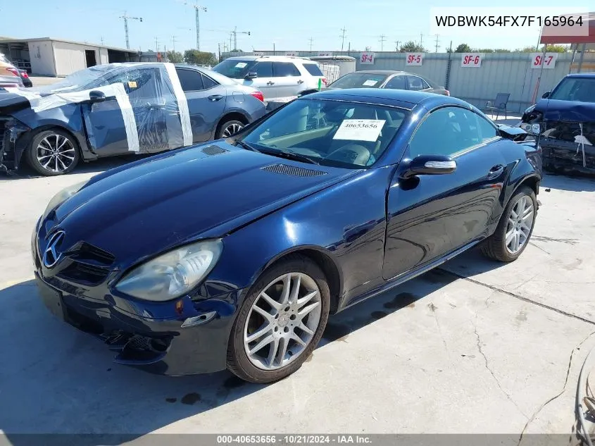 2007 Mercedes-Benz Slk 280 VIN: WDBWK54FX7F165964 Lot: 40653656