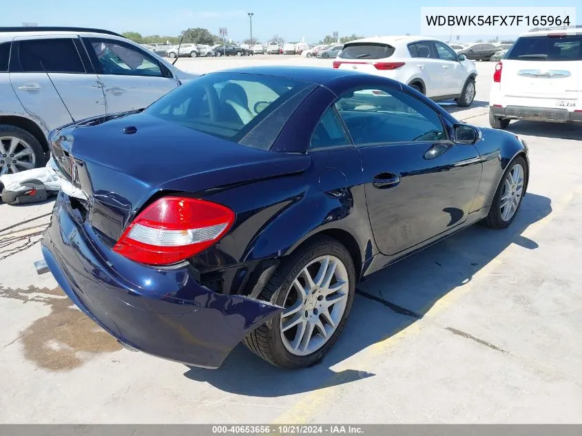 2007 Mercedes-Benz Slk 280 VIN: WDBWK54FX7F165964 Lot: 40653656