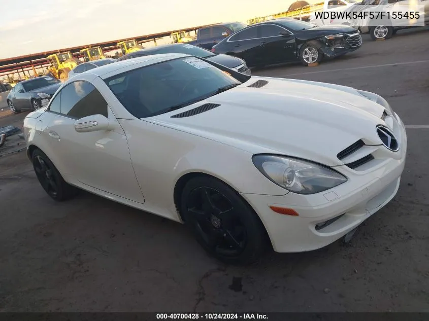 2007 Mercedes-Benz Slk 280 VIN: WDBWK54F57F155455 Lot: 40700428