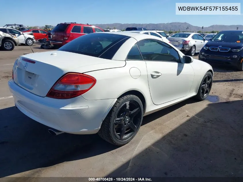 2007 Mercedes-Benz Slk 280 VIN: WDBWK54F57F155455 Lot: 40700428