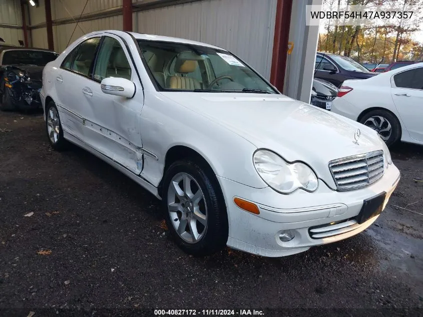 2007 Mercedes-Benz C 280 Luxury VIN: WDBRF54H47A937357 Lot: 40827172