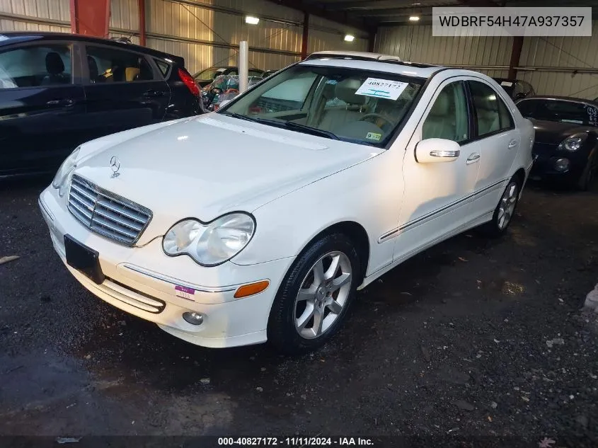 2007 Mercedes-Benz C 280 Luxury VIN: WDBRF54H47A937357 Lot: 40827172