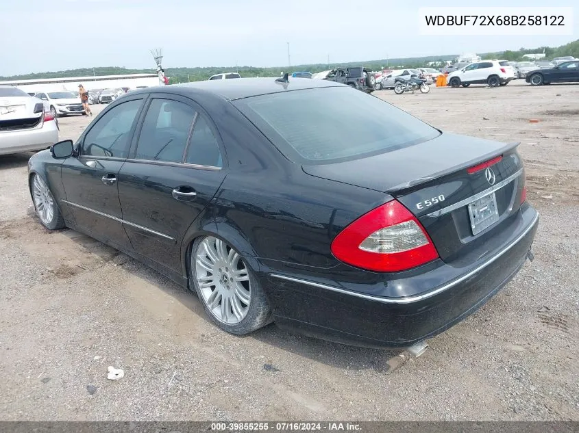 2008 Mercedes-Benz E 550 VIN: WDBUF72X68B258122 Lot: 39855255