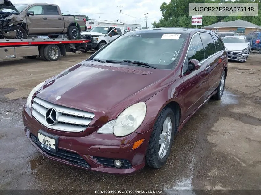 2008 Mercedes-Benz R 320 Cdi 4Matic VIN: 4JGCB22E28A075148 Lot: 39932905