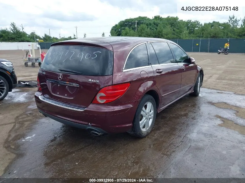 2008 Mercedes-Benz R 320 Cdi 4Matic VIN: 4JGCB22E28A075148 Lot: 39932905