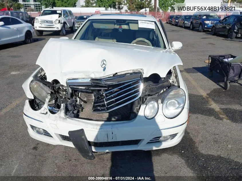 2008 Mercedes-Benz E 350 VIN: WDBUF56X48B193821 Lot: 39994816