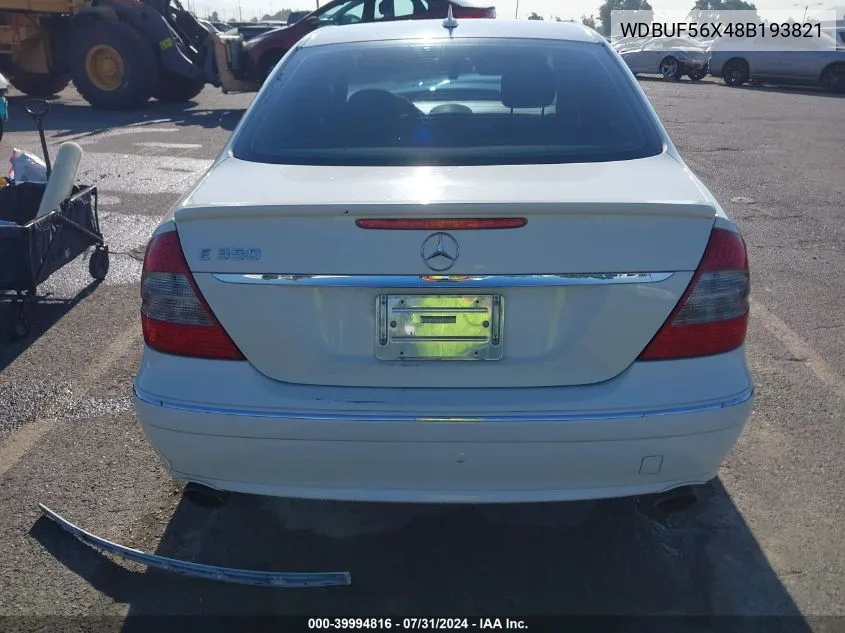 2008 Mercedes-Benz E 350 VIN: WDBUF56X48B193821 Lot: 39994816