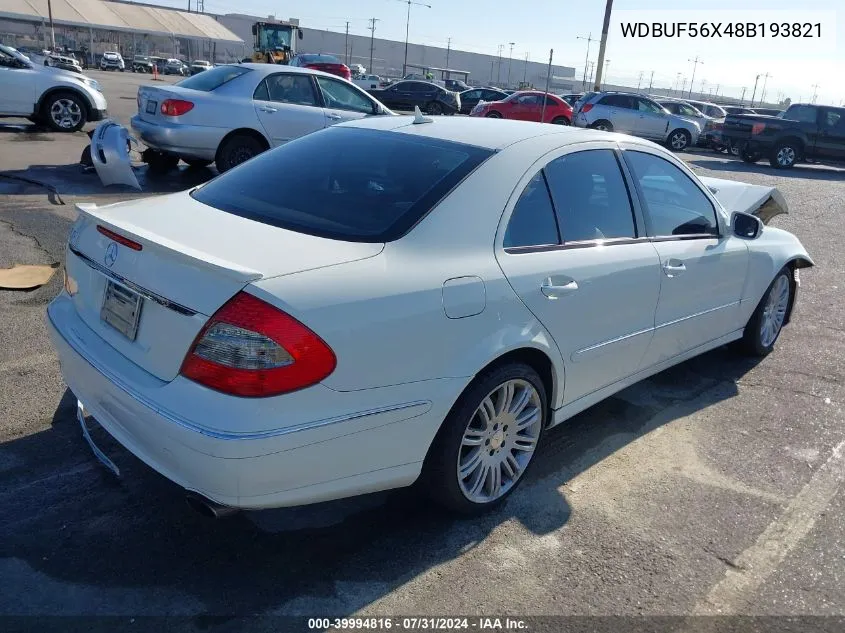 2008 Mercedes-Benz E 350 VIN: WDBUF56X48B193821 Lot: 39994816