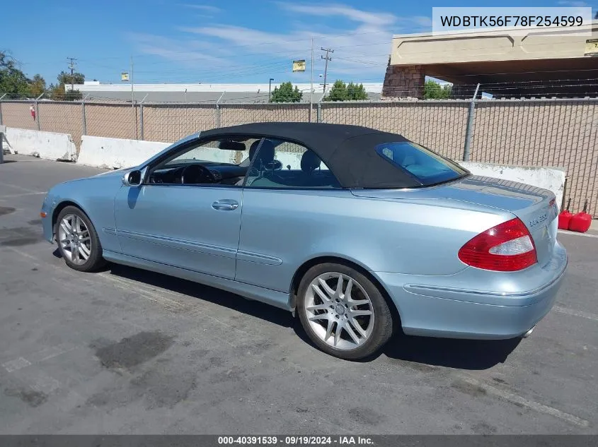 2008 Mercedes-Benz Clk 350 VIN: WDBTK56F78F254599 Lot: 40391539