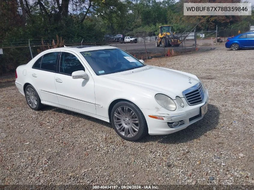 2008 Mercedes-Benz E 350 4Matic VIN: WDBUF87X78B359846 Lot: 40434197