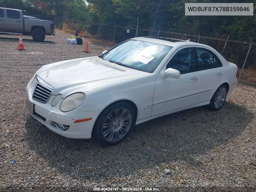 2008 Mercedes-Benz E 350 4Matic VIN: WDBUF87X78B359846 Lot: 40434197