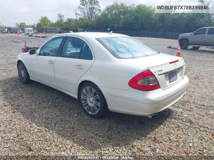 2008 Mercedes-Benz E 350 4Matic VIN: WDBUF87X78B359846 Lot: 40434197