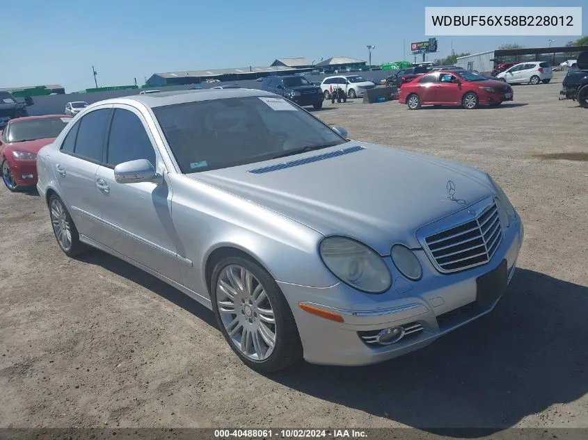 2008 Mercedes-Benz E 350 VIN: WDBUF56X58B228012 Lot: 40488061