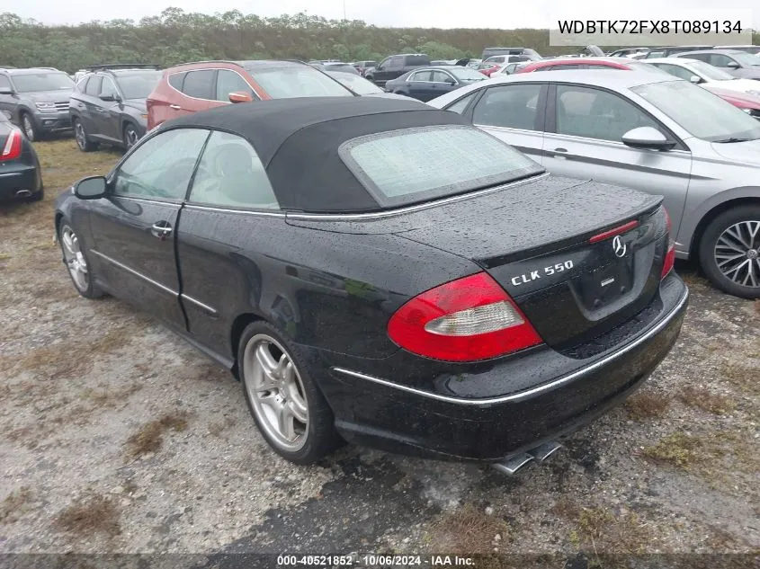 2008 Mercedes-Benz Clk 550 VIN: WDBTK72FX8T089134 Lot: 40521852