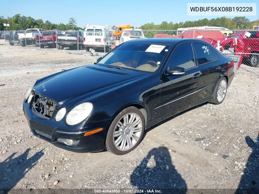 2008 Mercedes-Benz E 350 VIN: WDBUF56X08B192228 Lot: 40543650