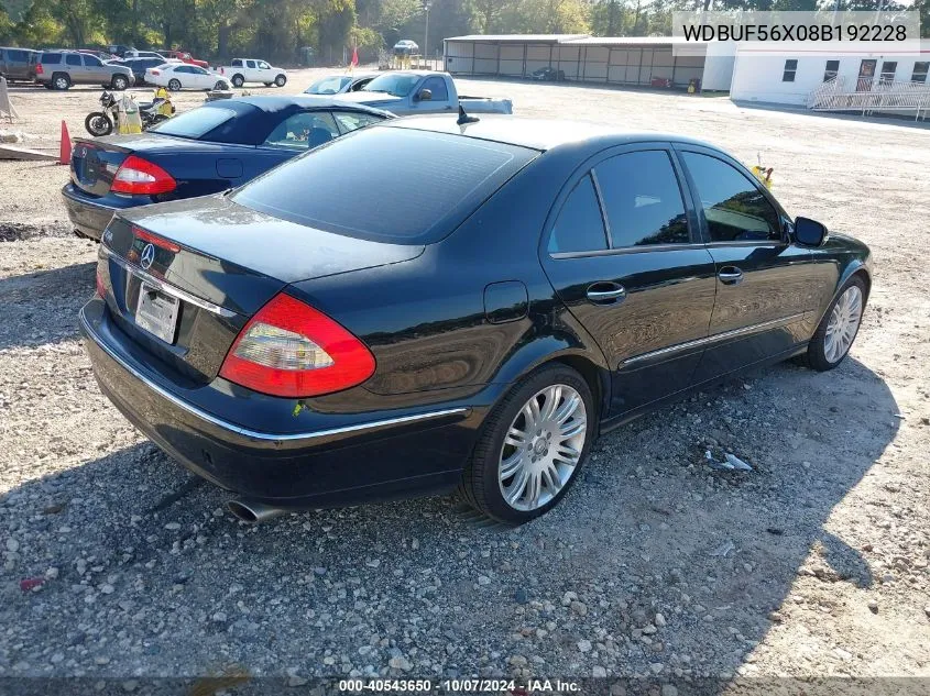 2008 Mercedes-Benz E 350 VIN: WDBUF56X08B192228 Lot: 40543650