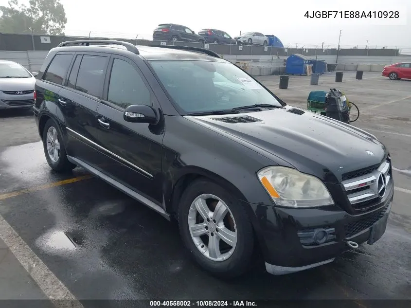 2008 Mercedes-Benz Gl 450 4Matic VIN: 4JGBF71E88A410928 Lot: 40558002