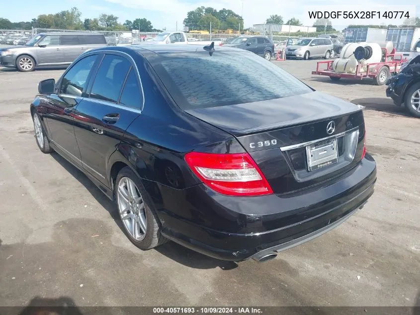 2008 Mercedes-Benz C 350 Sport VIN: WDDGF56X28F140774 Lot: 40571693