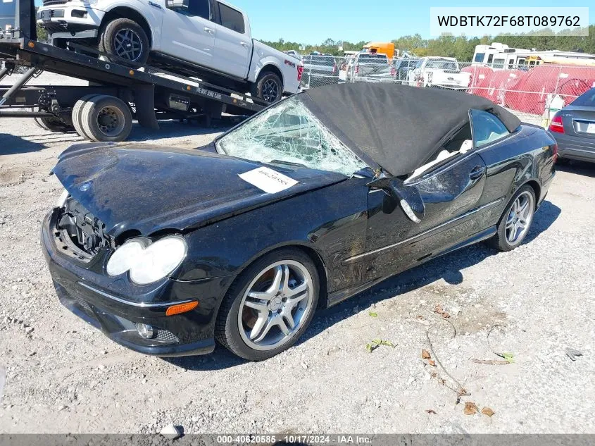 2008 Mercedes-Benz Clk 550 VIN: WDBTK72F68T089762 Lot: 40620585