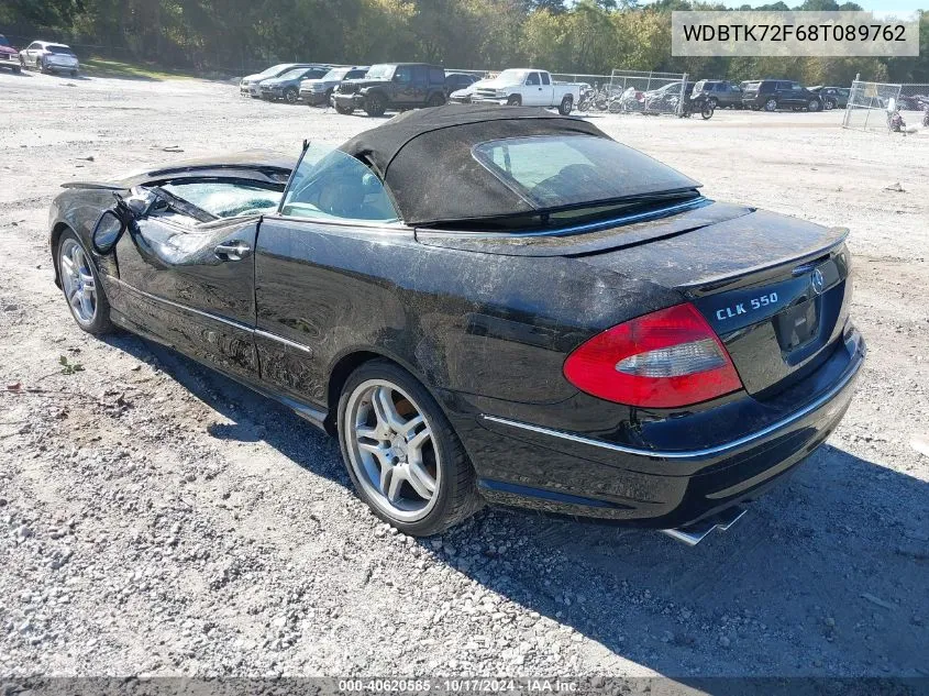 2008 Mercedes-Benz Clk 550 VIN: WDBTK72F68T089762 Lot: 40620585