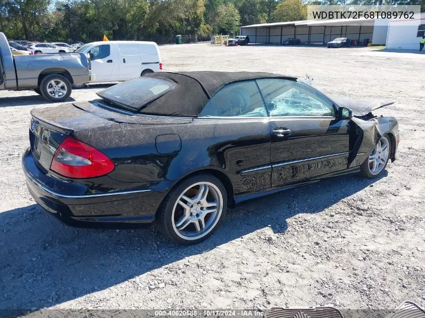 2008 Mercedes-Benz Clk 550 VIN: WDBTK72F68T089762 Lot: 40620585