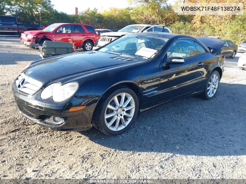 2008 Mercedes-Benz Sl 550 VIN: WDBSK71F48F138274 Lot: 40683125