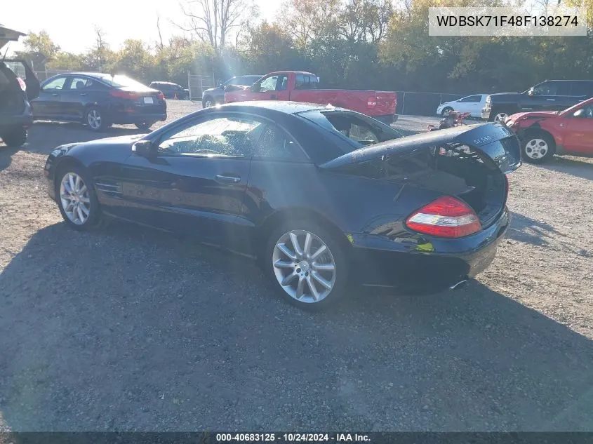 2008 Mercedes-Benz Sl 550 VIN: WDBSK71F48F138274 Lot: 40683125