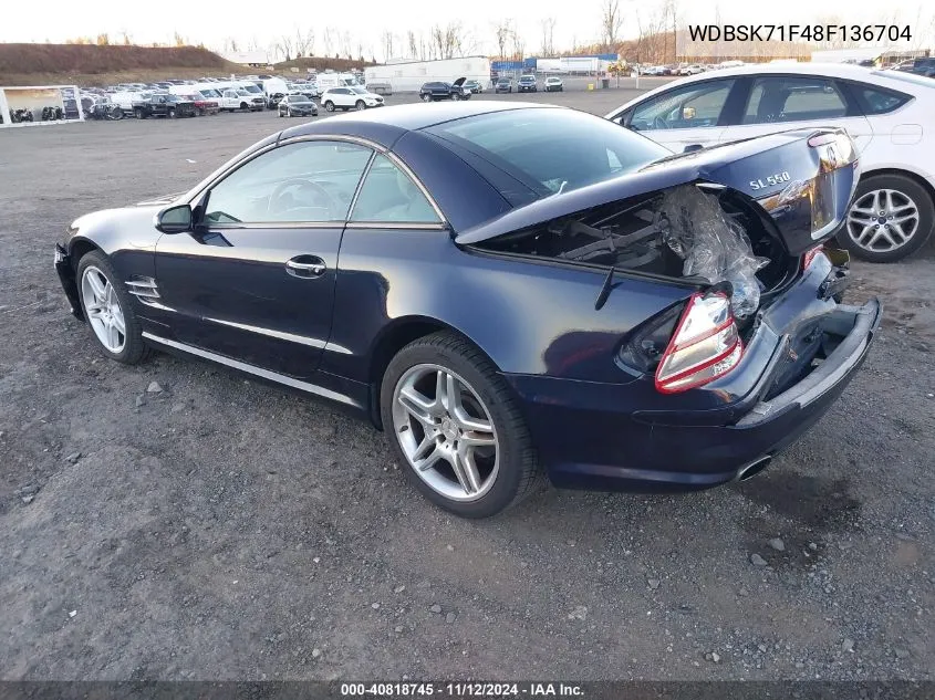 2008 Mercedes-Benz Sl 550 VIN: WDBSK71F48F136704 Lot: 40818745