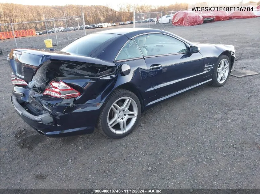 2008 Mercedes-Benz Sl 550 VIN: WDBSK71F48F136704 Lot: 40818745